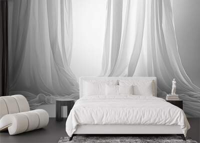 curtains on white background Wall mural