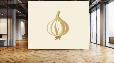 Elegant and unique garlic logo. Wall mural