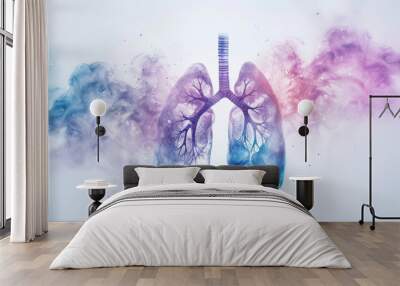 lungs on white background Wall mural