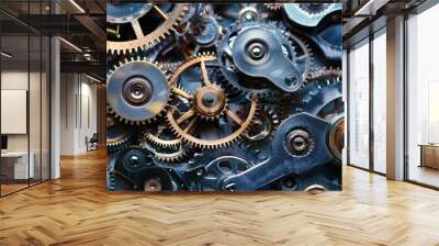 Machine Builder's Day. mechanical mechanisms. production. gear mechanism, Wall mural