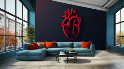 Modern and stylish heart logo. Wall mural