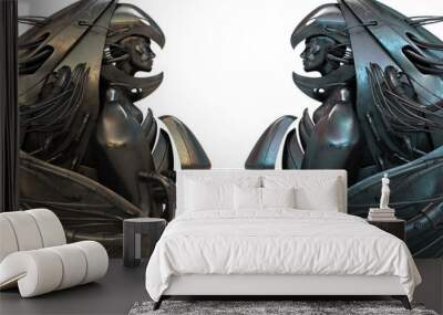 Metal robotic archangel Wall mural