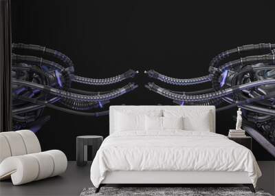 Optical wires, 3d rendering of sci-fi abstract cables Wall mural