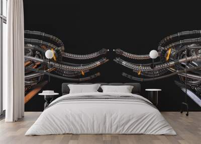 Optical wires, 3d rendering of sci-fi abstract cables Wall mural