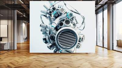 Robotic heart, 3d rendering Wall mural