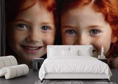 Redheads Day. red-haired people. a red-haired girl with freckles. red-haired children. The red-haired girl Wall mural