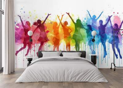 singing on white background Wall mural