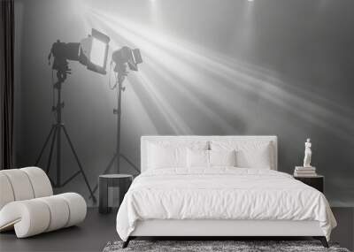 spotlight on white background Wall mural