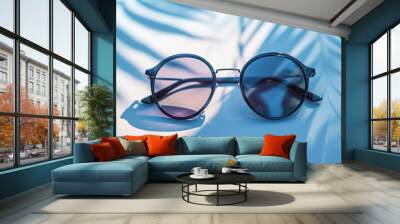 sunglasses on white background Wall mural