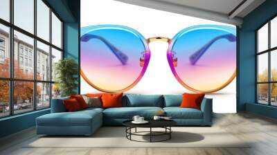 sunglasses on white background Wall mural