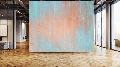 The texture of the copper background is covered with a patina Wall mural