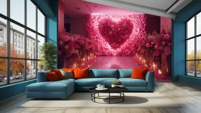 valentines day romantic decoration, decoration for the first night of wedding Wall mural