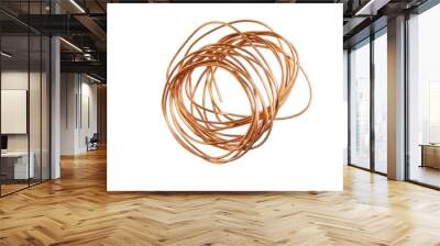 Coiled copper wire isolated on white background Wall mural