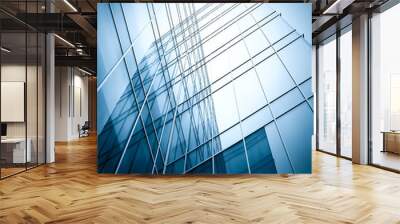 block with real estate of glass skyscraper perspective view Wall mural