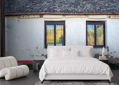 Old house with two windows in Dobrica, Banat Wall mural