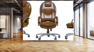 Leather office chair with armrests Wall mural