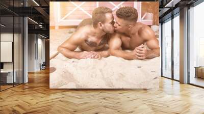 Two sexy guys and vacation. Wall mural