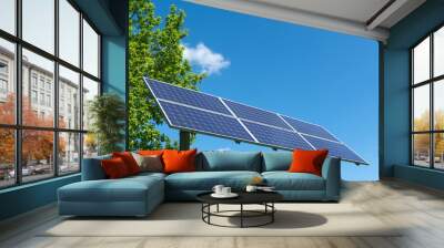 Solar panel against a blue sky Wall mural