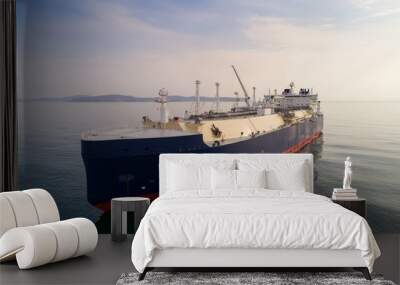 LNG-tanker at anchor in the road. Wall mural