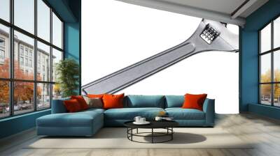 Adjustable wrench isolated on white background Wall mural