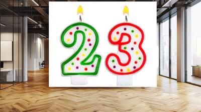 birthday candles number twenty three isolated on white Wall mural