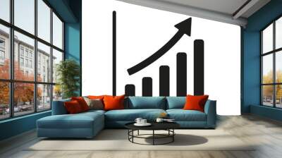 The growing graph icon. Progress symbol. Flat Wall mural