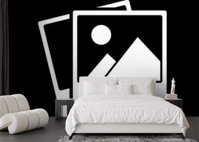 The photo icon. photograph and image, snapshot symbol. Flat Wall mural