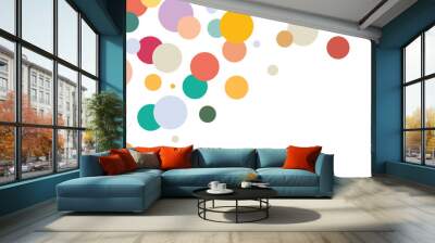 Circles random color background vector, abstract round blobs overlap bubble multicolor design graphic illustration fun cute, modern happy simple minimal banner cover decoration image Wall mural