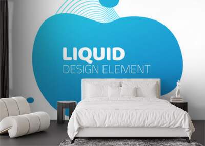 Fluid liquid splash frame element design for text copy space vector abstract, modern design of blob background shape, blue color curve pattern, backdrop idea for flyer or presentation Wall mural