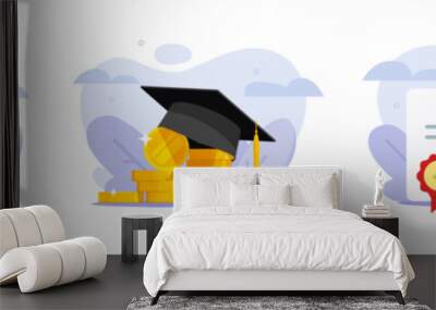 money grant certificate for education tuition vector or college scholarship professional qualify rei Wall mural