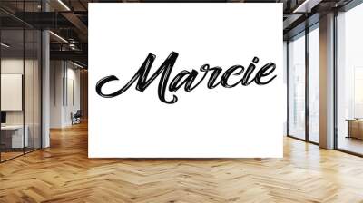 The name “Marcie” written in a stylized colorful retro font Wall mural