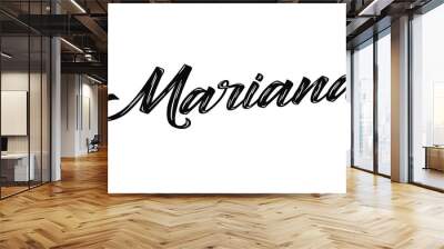 The name “Mariana” written in a stylized colorful retro font Wall mural