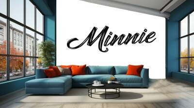 The name “Minnie” written in a stylized colorful retro font Wall mural