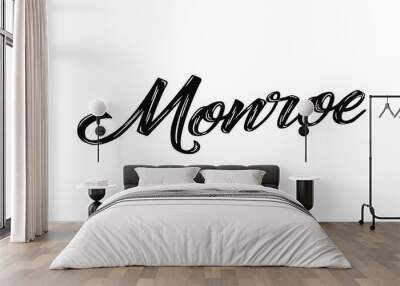 The name “Monroe” written in a stylized colorful retro font Wall mural