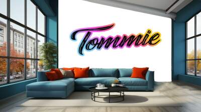 The name “Tommie” written in a stylized colorful retro font Wall mural