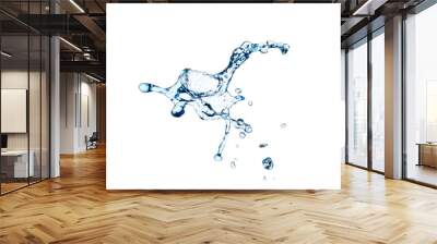 blue water splash isolated on white Wall mural