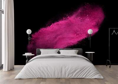 colorful powder splash isolated on black background Wall mural