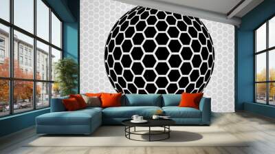 Abstract globe from hexagons Wall mural