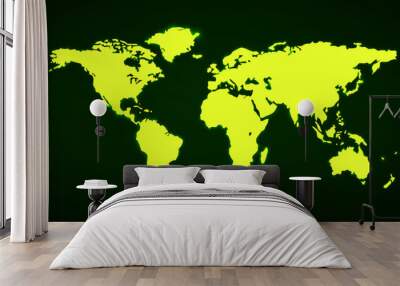 Abstract glowing world map. Technology image of globe. Graphic concept for your design Wall mural