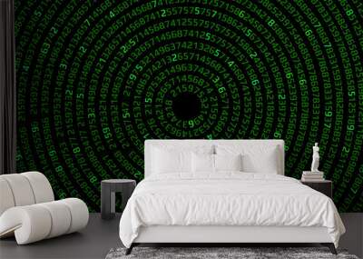 Abstract technology background with binary computer code. Digital Matrix. Vector illustration Wall mural