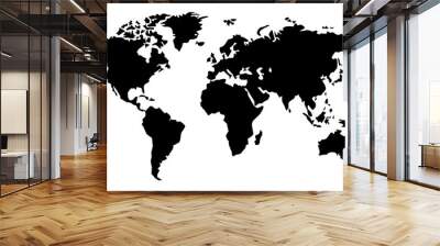 Abstract world map isolated on white background, flat earth. Vector illustration Wall mural