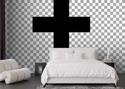 Christian cross isolated on transparent background. Religious symbol. Vector illustration Wall mural