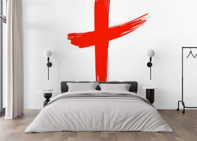 Hand drawn cross, grunge cross, christian symbol Wall mural