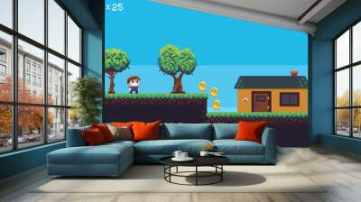 Pixel Art Scene Wall mural