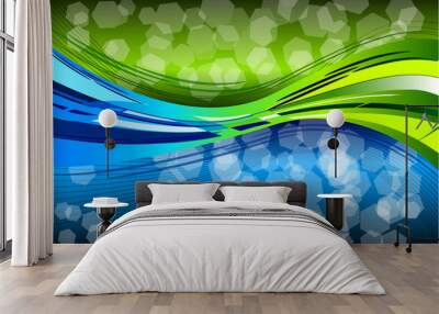 two colors wave Wall mural