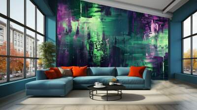 Abstract digital glitch art fusion. Wall mural