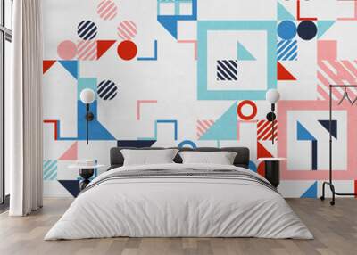 abstract geometric figures, bauhaus background Wall mural