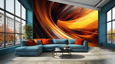 Abstract waves of flowing colors, liquid background. Wall mural