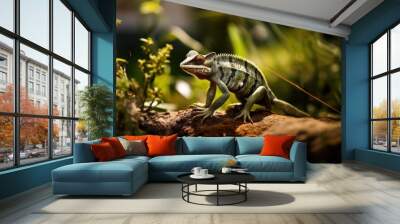 Colorful Chameleon in Nature Wall mural