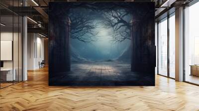 Dark fantasy background with empty copy-space. AI generative image. Wall mural